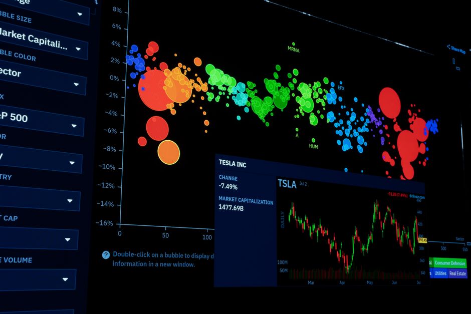 Dashboard with charts on a monitor